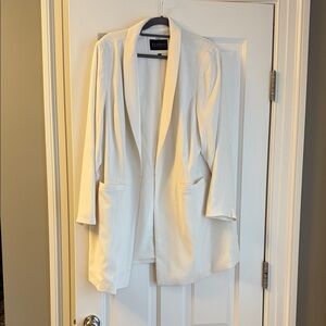 Eloquii Cream Drapey Women's Blazer